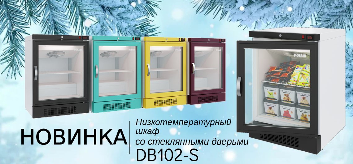 Низкотемпературный шкаф со стеклянными дверьми DВ102-S