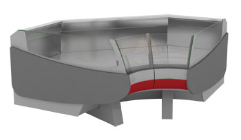 Угловая среднетемпературная витрина c низким стеклом Symphony IC SG (90 внутр.)