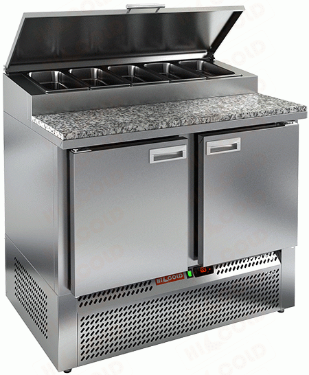 Стол охлаждаемый для пиццы  HICOLD  PZE1-11/GN (1/3H) камень