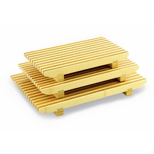 Подставка для суши на ножках 24х15х3 см комбинир.(узкая полоска), бамбук