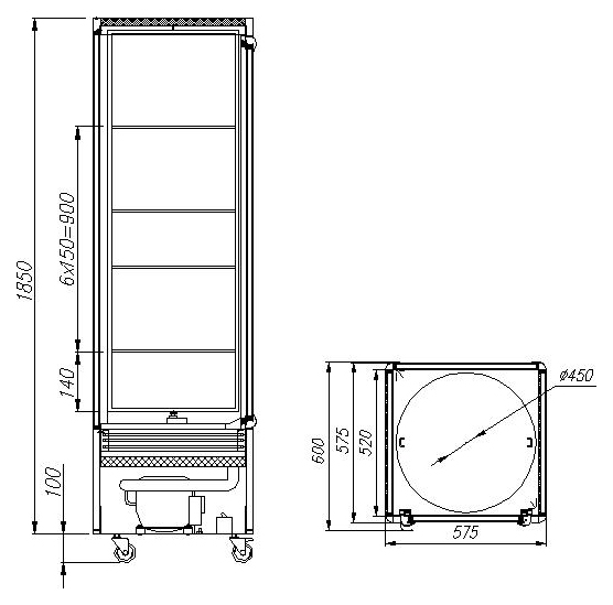 Витрина кондитерская Carboma R400Cвр