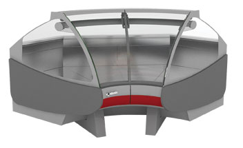 Угловая неохлаждаемая витрина c высоким стеклом Symphony ICN (90 внутр.)